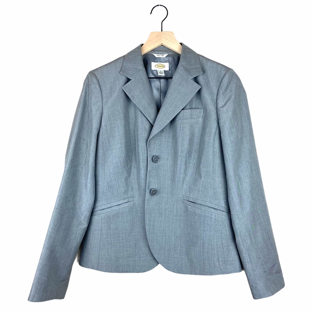 Talbots PURE SILK Blazer Size 6 Gray